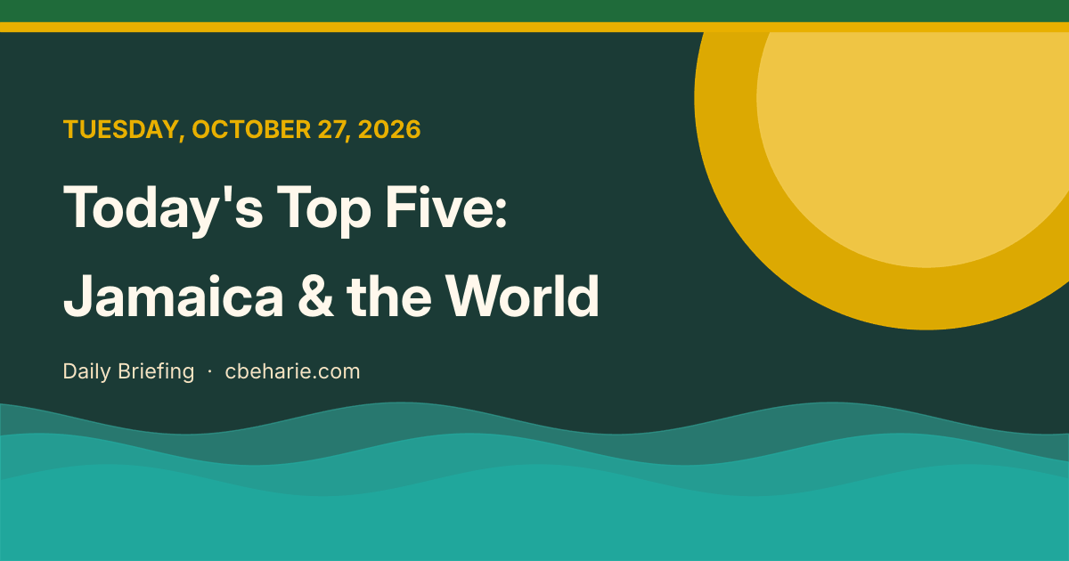 You are currently viewing Today’s Top Five: Melissa, Gun Laws, CHOGM, Iran, Brazil